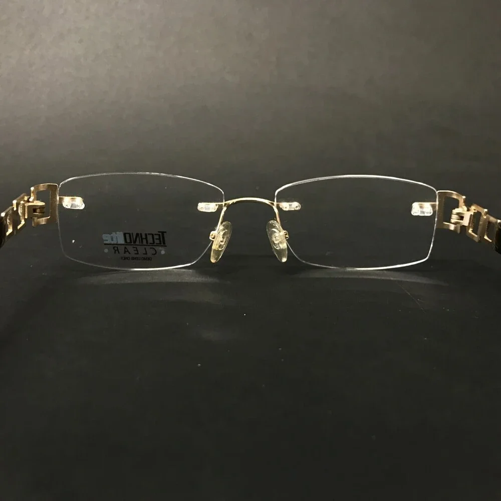 Technolite Clear Eyeglasses Frames TFD 1010 YG Gold Brown Tortoise 52-17-135